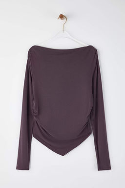 Murdum Modal Kumas Degaje Yaka Drapeli Vatkal? Asimetrik Orme Bluz TWOAW25BZ00031