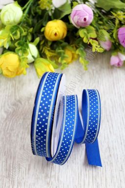 Лента репсовая 1,5 см*20 ярд Звездочки SF-1291, синий №40 - No name фото 2