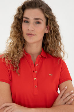 Женское красное трикотажное платье - U.s. polo assn фото 9