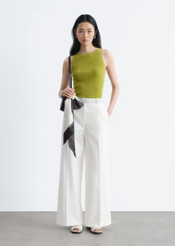 Pantalones de algod?n con pliegues marcados - H&m фото 3