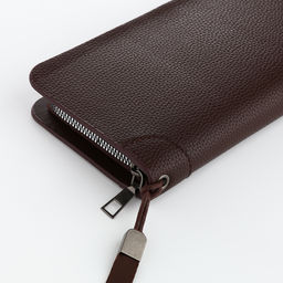 Портмоне мужское на молнии, отдел для карт, монет, коричневое