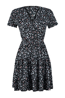 Yesil Bask?l? Kruvaze Yaka Mini Esnek Orme Elbise TWOSS21EL0241 - Trendyolmilla фото 20