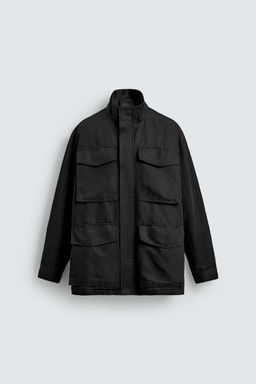 SOBRECAMISA LAVADA BOLSILLOS UTILITY / Negro - Zara фото 9