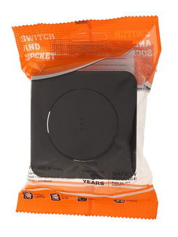 Выключатель, серия Circular, 10 А, одноклавишный, с подсветкой, скрытый монтаж, чёрный