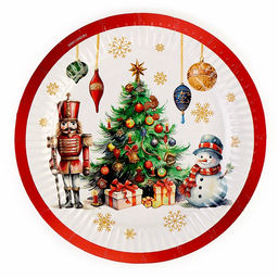Цена за 10 шт. Тарелка одноразовая бумажная «С Новым годом», 18 см