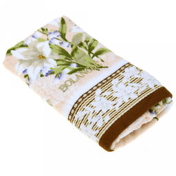"Япония-2012" Полотенце махровое 34х78см, плотность 300гр/м2, 100% хлопок, Ландыш, бежевый, Bolangde (Китай)