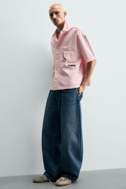 CAMISA RELAXED FIT COMBINADA / Rosa - Zara фото 6