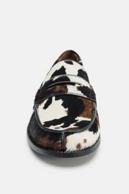 ANIMAL PRINT LEATHER LOAFERS - Zara фото 4