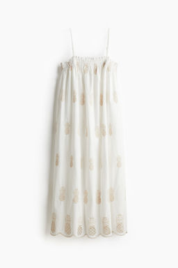 Vestido de tirantes finos con bordado ingl?s