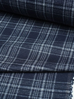 Шерсть пальтово-костюмная Твид Клетка цв.серо-голубой на синем, ш.1.5м, шерсть-60%, п/э-40% - Купава фото 8