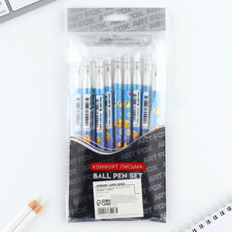 Цена за 10 шт. Ручка пластик шариковая, синяя паста, 0,5 мм Улыбайся - Artfox фото 8