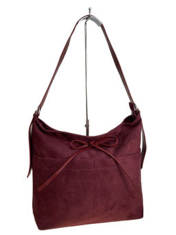 Женская сумка из искусственной замши, цвет бордовый