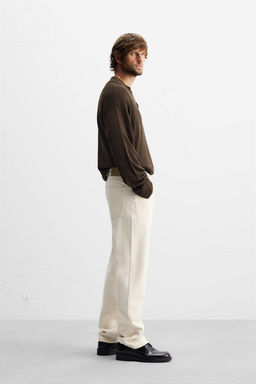 VISCOSE/COTTON KNIT POLO SHIRT - Zara фото 12