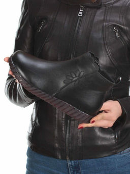 01-5507 BLACK Ботинки демисезонные (натуральная кожа, байка) - No name фото 2