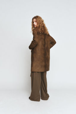 100% LEATHER COAT ZW COLLECTION LIMITED EDITION - Zara фото 4