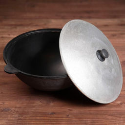 Казан Шафран, 8 л, круглое дно, алюминиевая крышка, чугун