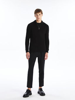 Dik Yaka Uzun Kollu Erkek Triko Kazak