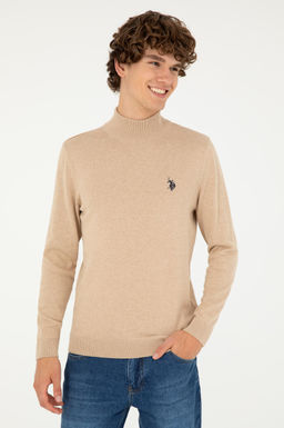 Мужской базовый свитер песочного меланжа Неожиданная скидка в корзине - U.s. polo assn фото 3