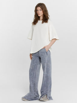 Брюки женские синие с обработкой эйсид - Mark formelle фото 3