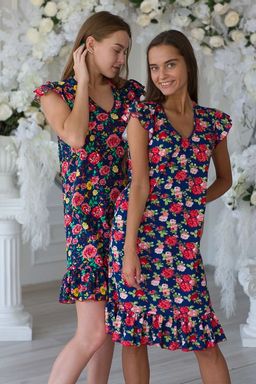 Платье женское из кулирки Элиза красные розы - Амадэль фото 9