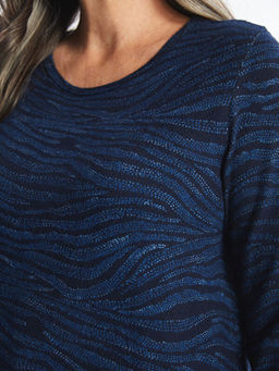 Bisiklet Yaka Desenli Uzun Kollu Kad?n Bluz - Waikiki фото 3