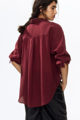 Camisa oversize con efecto arrugado - H&m фото 5