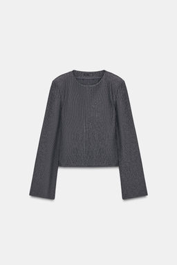 TOP WITH SHOULDER PADS AND PINSTRIPE - Zara фото 7