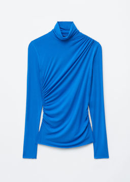 Top de cuello alto drapeado