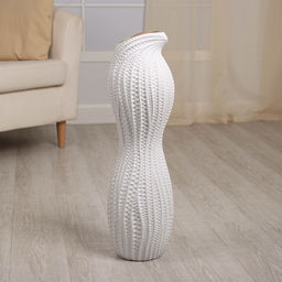 Ваза напольная «Дуайт», h=60 см, керамика, белая