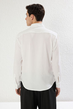TRENDYOL MAN Siyah Regular Fit Uzun Kollu Salas Dokumlu Mevsimlik Gomlek TMNSS25GO00008 - Trendyolmilla фото 5