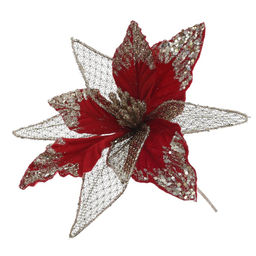 Цветок искусственный "Пуансеттия", L21 W21 H39 см