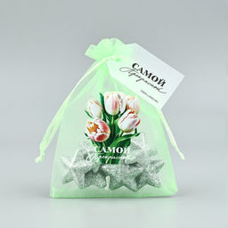 Цена за 5 шт. Мешочек подарочный из фатина с термонаклейкой Самой прекрасной, 11?16 см 1.5 см