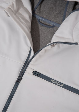 Kapusonlu Gri Ceket - Mavi фото 9