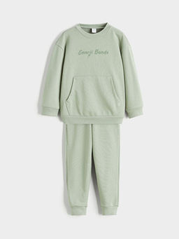 Bask?l? Erkek ?ocuk Sweatshirt ve E?ofman Alt?