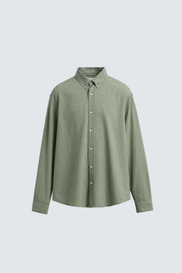 Рубашка CAMISA ESTRUCTURA CUADROS зеленая