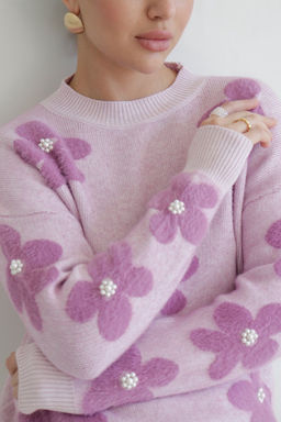 Martichelli Джемпер лавандовый с цветами  фото 5