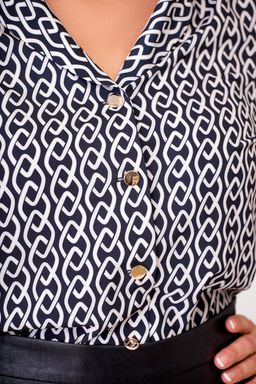 Блуза Swallow 803.2 черный+серебряный узор фото 506