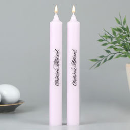 Свечи высокие с нанесением Светлой Пасхи!, 2 шт., фиолет., 9 х 2.1 х 2.1 см - Семейные традиции фото 2