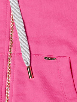 VILATTE / Худи на молнии из премиального футера с золотистой фурнитурой для девочки  фото 3