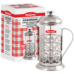 Чайник/кофейник (кофе-пресс) "Олимпия" Т046-600ML (сталь) (950137)