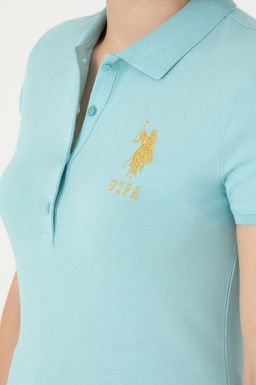 Женская базовая футболка цвета морской волны Неожиданная скидка в корзине - U.s. polo assn фото 7