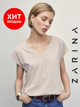Базовая футболка со спущенным плечом / Zarina