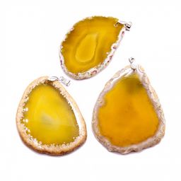 Подвеска из камня Желтый агат притягивает финансовую удачу и успех от 6см до 8см