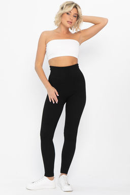 Лосины в рубчик утепленные нью (черные) Б14807-7М