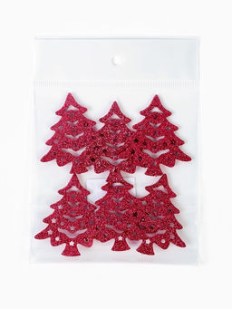 Декор "Красные елочки", набор 6 шт.