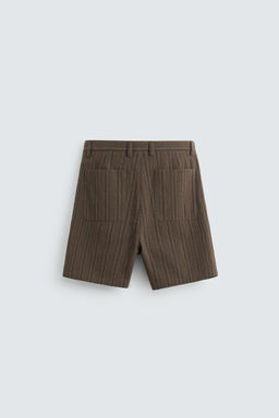 STRIPED REGULAR FIT BERMUDA SHORTS - Zara фото 8