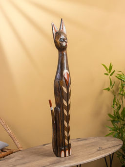 Сувенир «Кошка», 100 см, дерево, коричневый