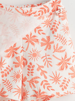 Beli Lastikli ?i?ekli K?z ?ocuk ?ort Etek