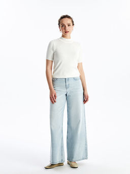 Dik Yaka D?z K?sa Kollu Kad?n Triko Kazak - Waikiki фото 2