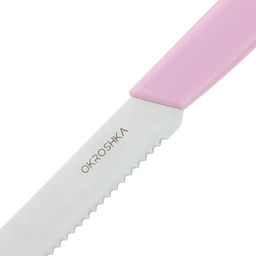 Нож cтоловый OKROSHKA САЛАТ, лезвие 11 см, с серрейторной заточкой, розовая ручка OK225P-PN-CTS